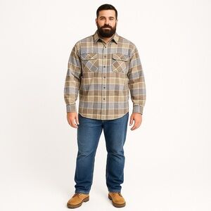 SEARS FIELD MASTER Vintage Men's Quilted Plaid Flannel Shirt Size XL Tall